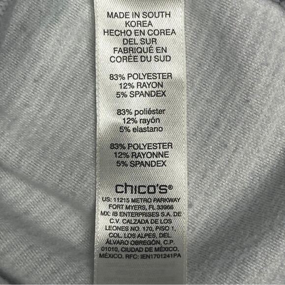 Chico’s pullover sweatshirt cowl neck relaxed fit gray white stripe size XL - Picture 5 of 6